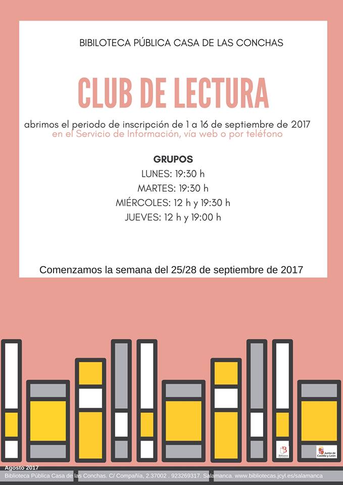 Club de Lectura, Casa de las Conchas 2017-2018