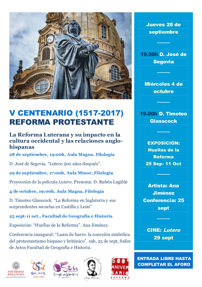Ana Jiménez Huellas de la Reforma V Centenario de la Reforma Protestante Universidad de Salamanca Septiembre octubre 2017