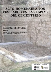 Acto Homenaje a los Fusilados en las Tapias del Cementerio Asociación Salamanca por la Memoria y la Justicia Octubre 2017