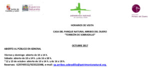 Horarios de octubre para el Torreón de Sobradillo