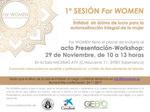 Sala Micenas Adarsa Primera Sesión For Women Salamanca Noviembre 2017