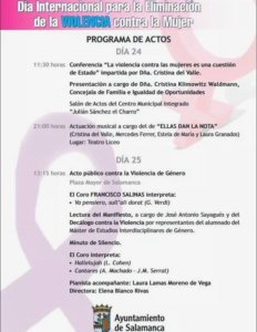 Día Internacional para la Eliminación de la Violencia contra la Mujer Salamanca Noviembre 2017