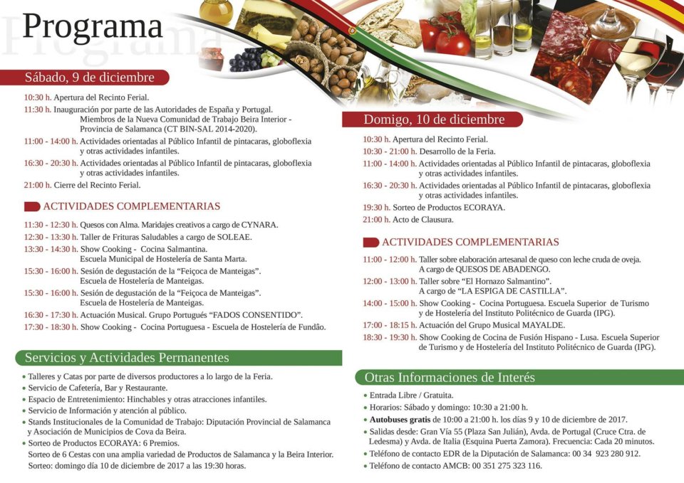 Programa VII Feria Ecoraya Salamanca - Beira Interior Diciembre 2017