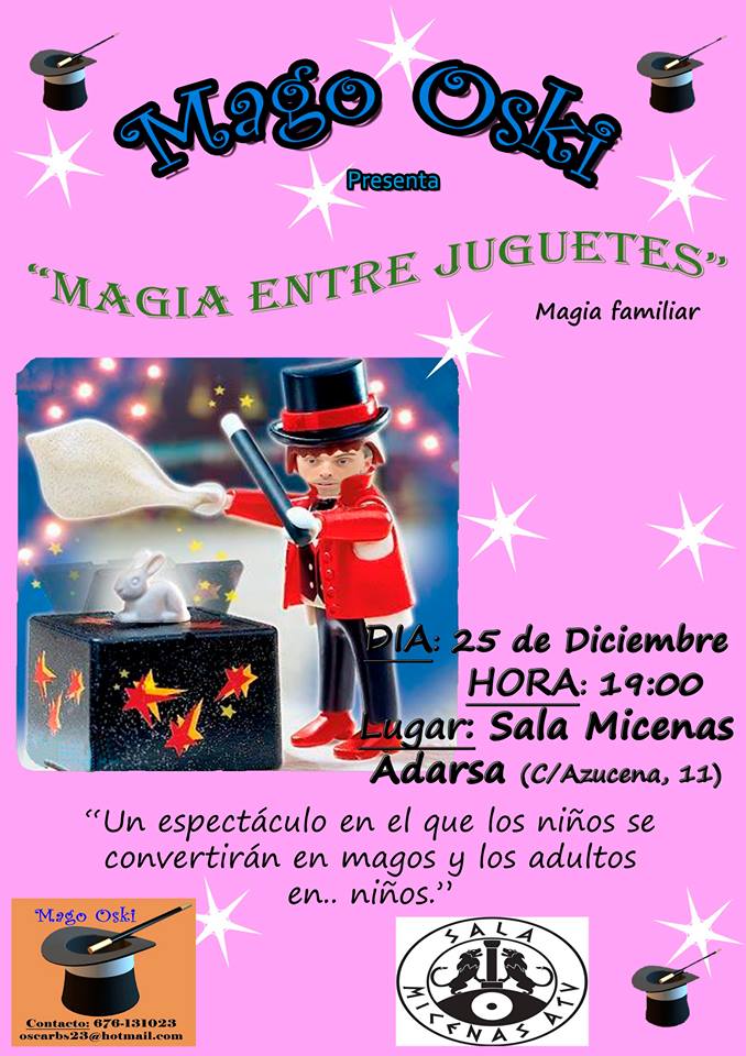 Sala Micenas Adarsa Mago Oski Magia entre juguetes Salamanca Diciembre 2017