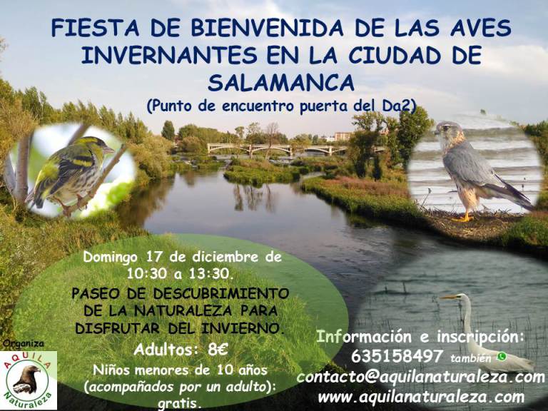 Fiesta de Bienvenida de las Aves Invernantes en la Ciudad de Salamanca Aquila Naturaleza Diciembre 2017