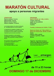 Espacio __Almargen Maratón Cultura Apoyo a personas migrantes Salamanca Diciembre 2017