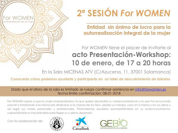 Sala Micenas Adarsa Segunda Sesión For Women Salamanca Enero 2018