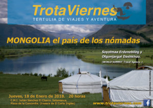 Julián Sánchez El Charro Trotaviernes Mongolia el país de los nómadas Salamanca Enero 2018