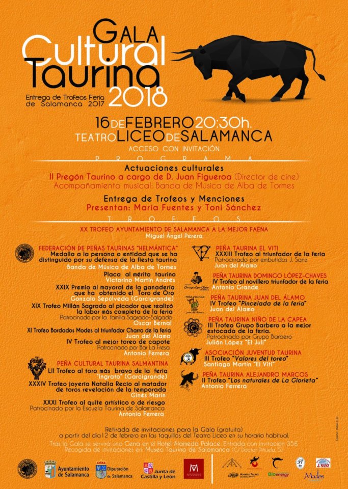 Teatro Liceo Gala Cultural Taurina Salamanca Febrero 2018