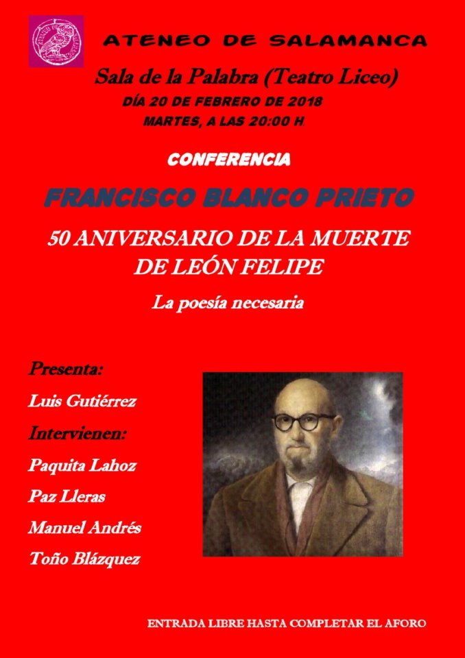Teatro Liceo Francisco Blanco Prieto Ateneo de Salamanca Febrero 2018