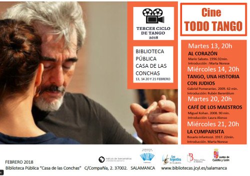 Casa de las Conchas III Ciclo de Cine Todo Tango Salamanca Febrero 2018