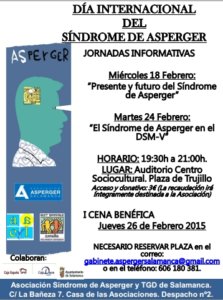 Día Internacional del Síndrome de Asperger Jornadas Formativas Salamanca Febrero 2018
