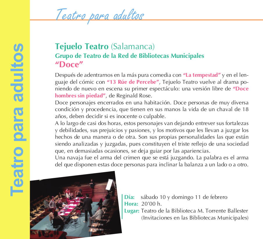Torrente Ballester Tejuelo Teatro Doce Salamanca Febrero 2018