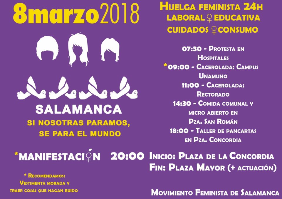 Huelga 8M Movimiento Feminista de Salamanca