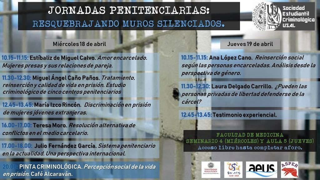 Facultad de Medicina Jornadas Penitenciarias Salamanca Abril 2018