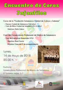 Conservatorio Profesional de Música de Salamanca Encuentro de Coros Infantiles Mayo 2018
