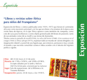 Torrente Ballester Libros y revistas sobre África para niños del Franquismo Salamanca Mayo junio 2018