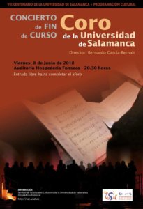 Hospedería Fonseca Coro de la Universidad de Salamanca Junio 2018