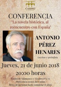 Casino de Salamanca La Novela Histórica, al Reencuentro con España Junio 2018