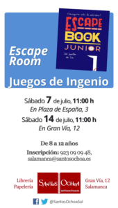 Santos Ochoa Salamanca Escape Room Juegos de Ingenio Julio 2018