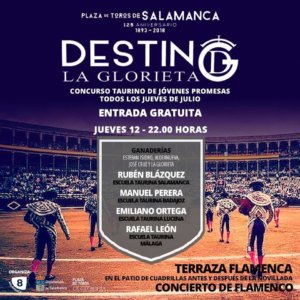 Plaza de Toros La Glorieta Concurso Taurino de Jóvenes Promesas 12 de julio de 2018 Salamanca