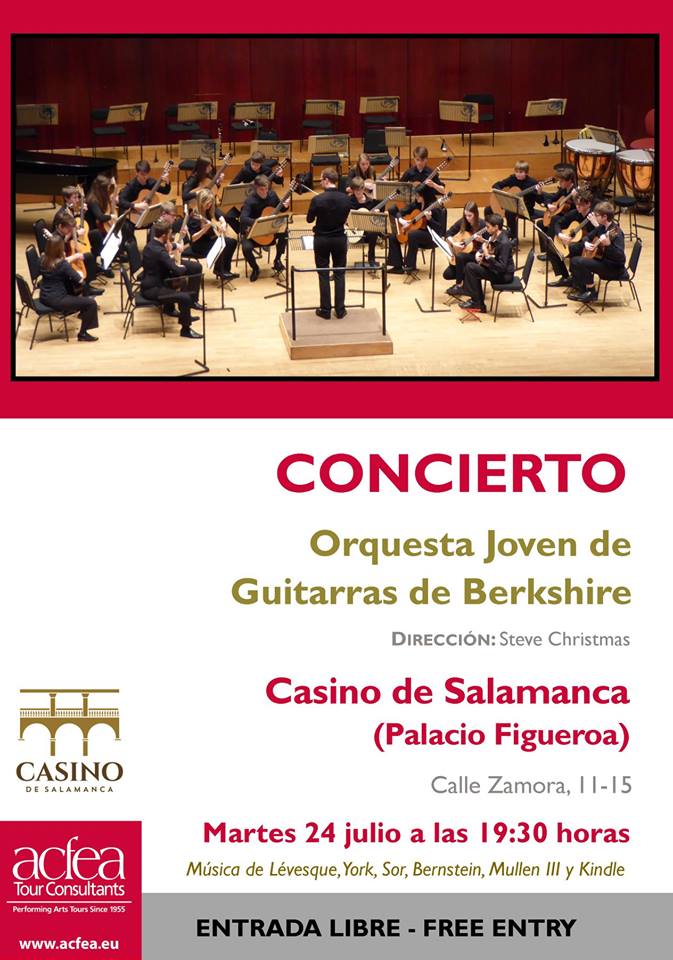Casino de Salamanca Berkshire Youth Guitar Orchestra Julio 2018
