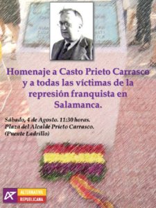 Salamanca IV Homenaje a Casto Prieto Alternativa Republicana Agosto 2018