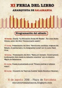 Plaza de Barcelona XI Encuentro del Libro Anarquista de Salamanca Agosto 2018