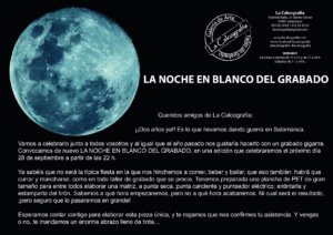 La Calcografía La noche en blanco del grabado Salamanca Septiembre 2018
