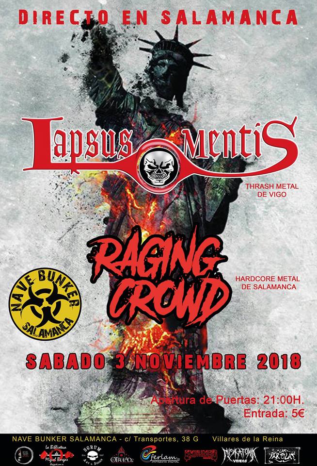 Nave Bunker Lapsus Mentis + Raging Crowd Salamanca Noviembre 2018