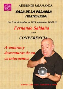 Teatro Liceo Aventuras y desventuras de un cuentacuentos Ateneo de Salamanca Diciembre 2018