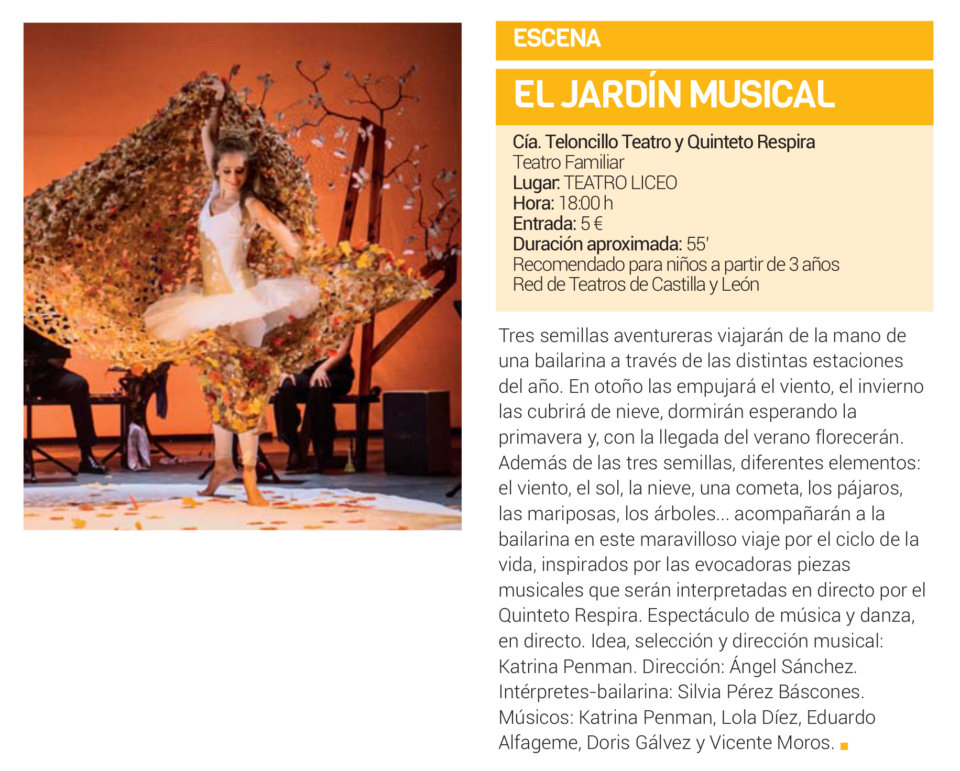 Teatro Liceo El jardín musical Salamanca Diciembre 2018