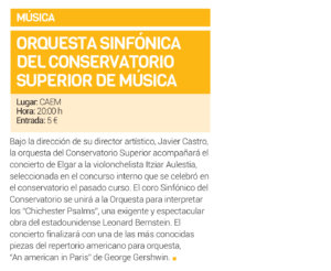 Centro de las Artes Escénicas y de la Música CAEM Orquesta Sinfónica del Conservatorio Superior de Musica de Castilla y León Salamanca Diciembre 2018