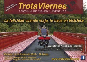 Julián Sánchez El Charro Trotaviernes La felicidad cuando viaja, lo hace en bicicleta Salamanca Enero 2019