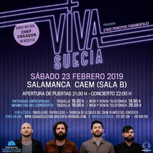 Centro de las Artes Escénicas y de la Música CAEM Viva Suecia + Chef Creador Salamanca Febrero 2019