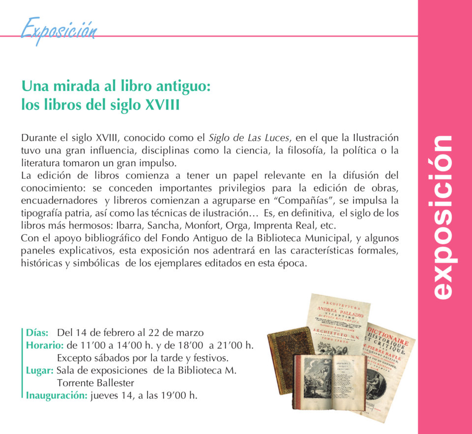 Torrente Ballester Una mirada al libro antiguo: los libros del siglo XVIII Salamanca Febrero marzo 2019
