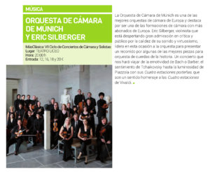Teatro Liceo Orquesta de Cámara de Munich + Eric Silberger Salamanca Febrero 2019