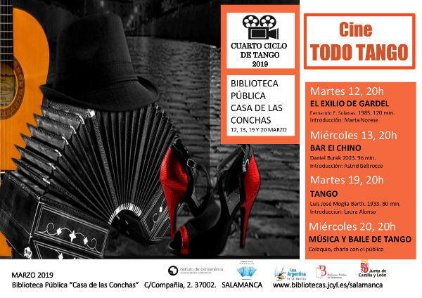 Casa de las Conchas IV Ciclo de Cine Todo Tango Salamanca Marzo 2019