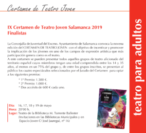 Torrente Ballester IX Certamen de Teatro Joven Salamanca Mayo 2019