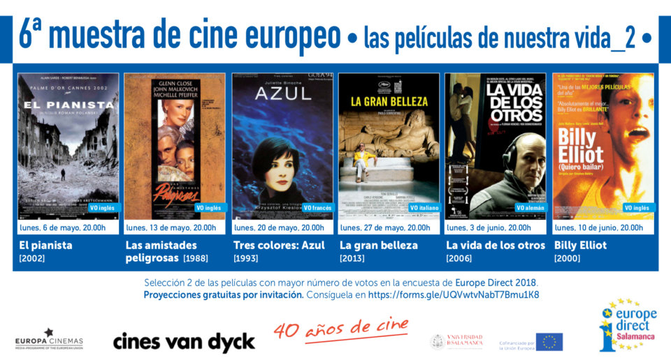 Cines Van Dyck VI Muestra de Cine Europeo Salamanca Mayo junio 2019