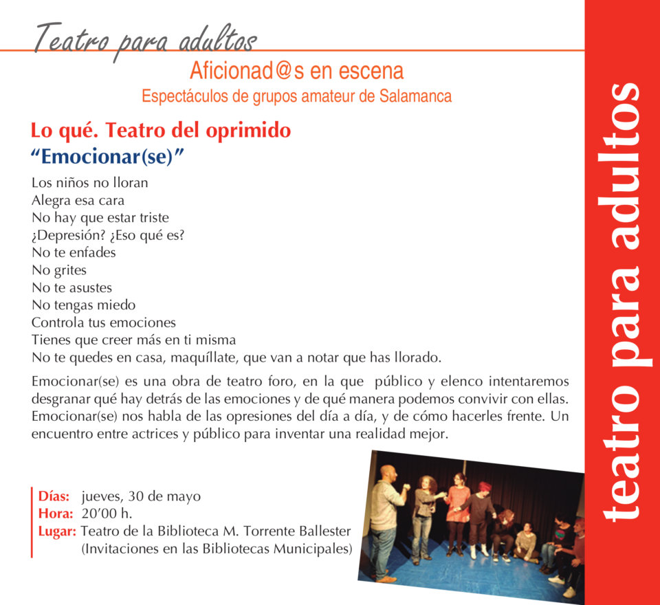 Torrente Ballester Teatro del Oprimido Teatro Salamanca Mayo 2019