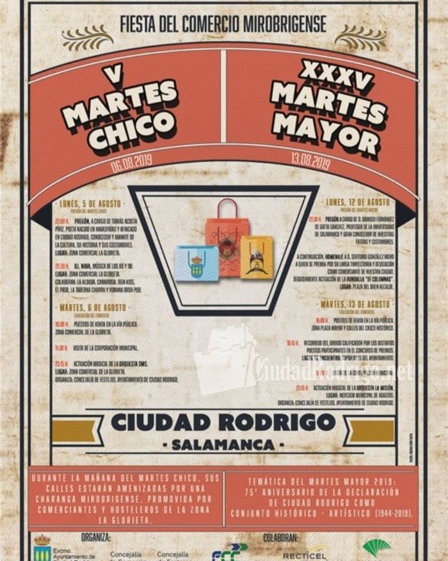 Ciudad Rodrigo Martes Chico + Martes Mayor Agosto 2019