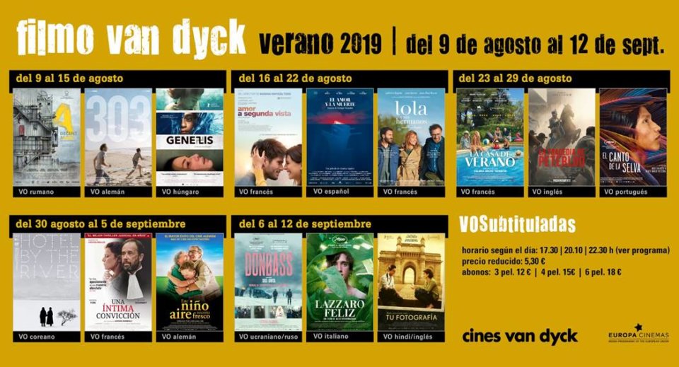 Cines Van Dyck Joven Filmo Van Dyck VOS Agosto septiembre 2019 Salamanca