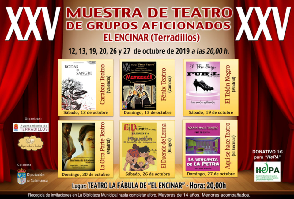 Terradillos XXV Muestra de Teatro para Grupos Aficionados Octubre 2019