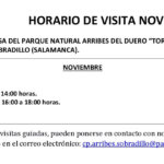 Horarios de noviembre (2019) para el Torreón de Sobradillo