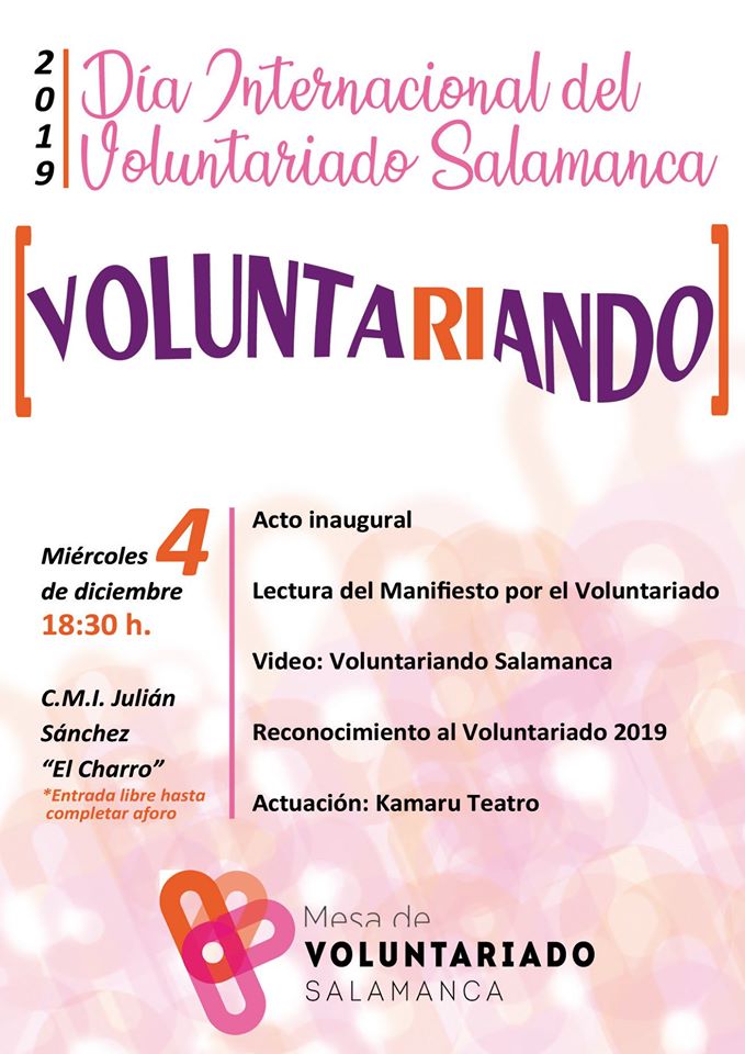Julián Sánchez El Charro Día Internacional del Voluntariado Salamanca Diciembre 2019