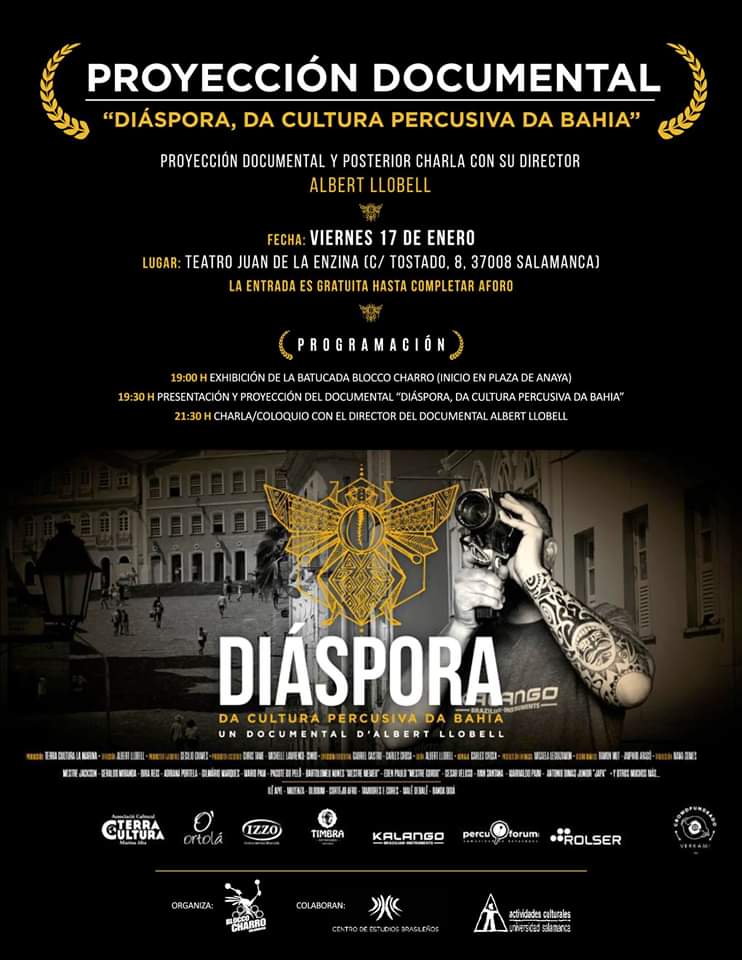 Aula Teatro Juan del Enzina Diáspora, da cultura percusiva da Bahia Salamanca Enero 2020
