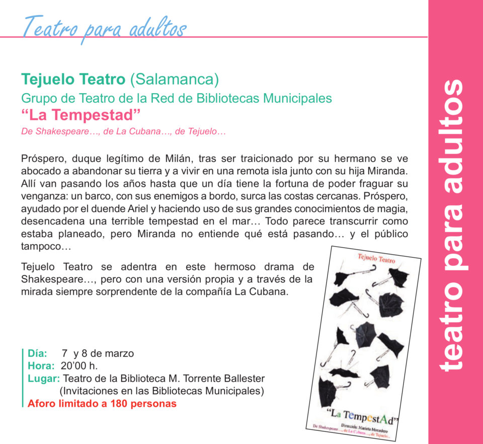 Torrente Ballester Tejuelo Teatro Salamanca Marzo 2020