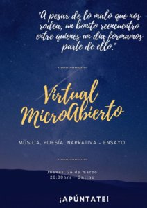 Virtual Micro Abierto 26 de marzo de 2020 Salamanca y resto del mundo