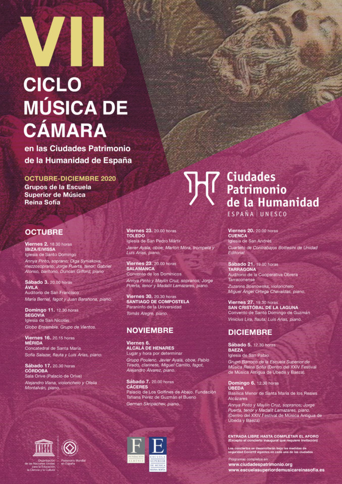 San Esteban VII Ciclo de Música de Cámara en las Ciudades Patrimonio de la Humanidad de España Salamanca Octubre 2020